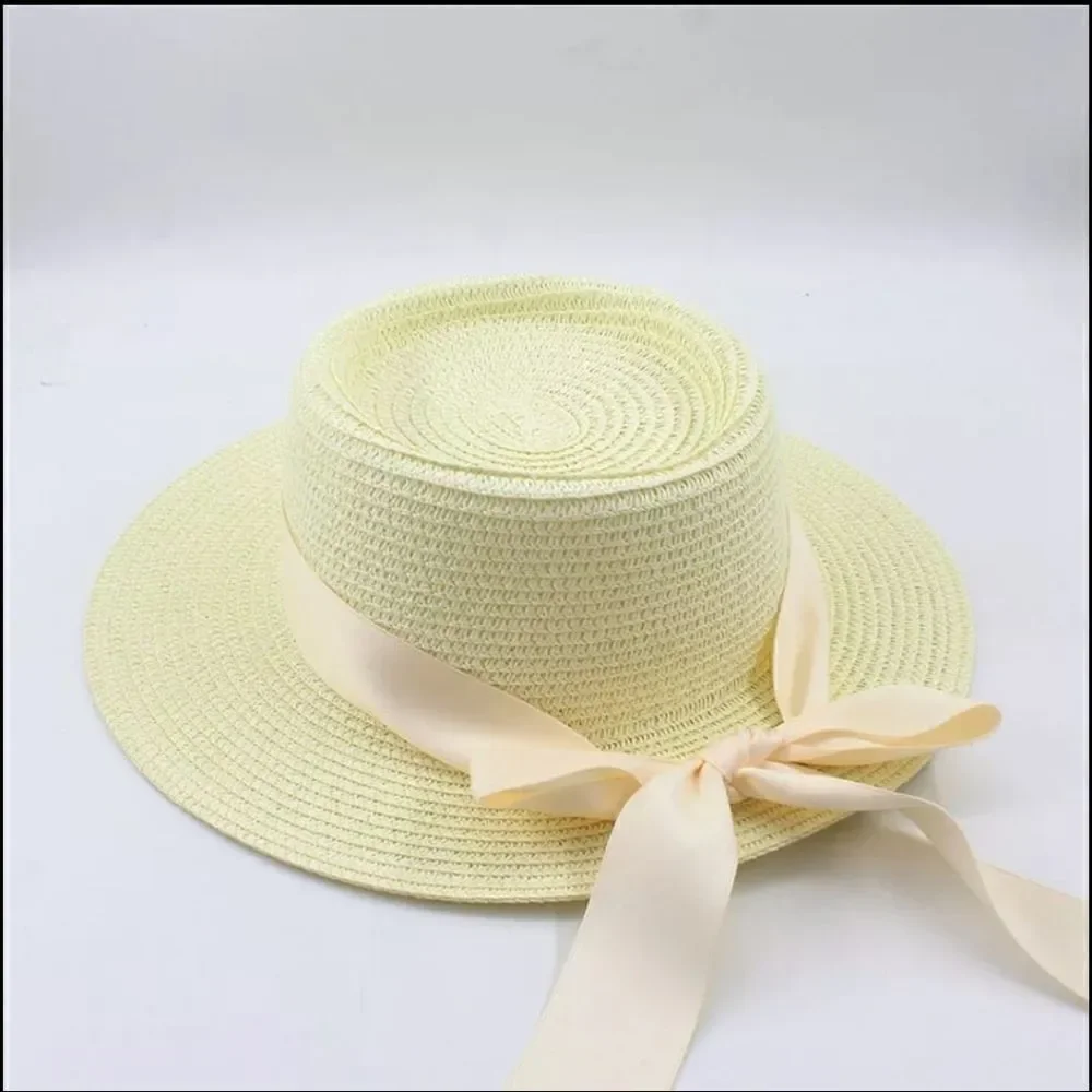Cream Straw Hat with webbing